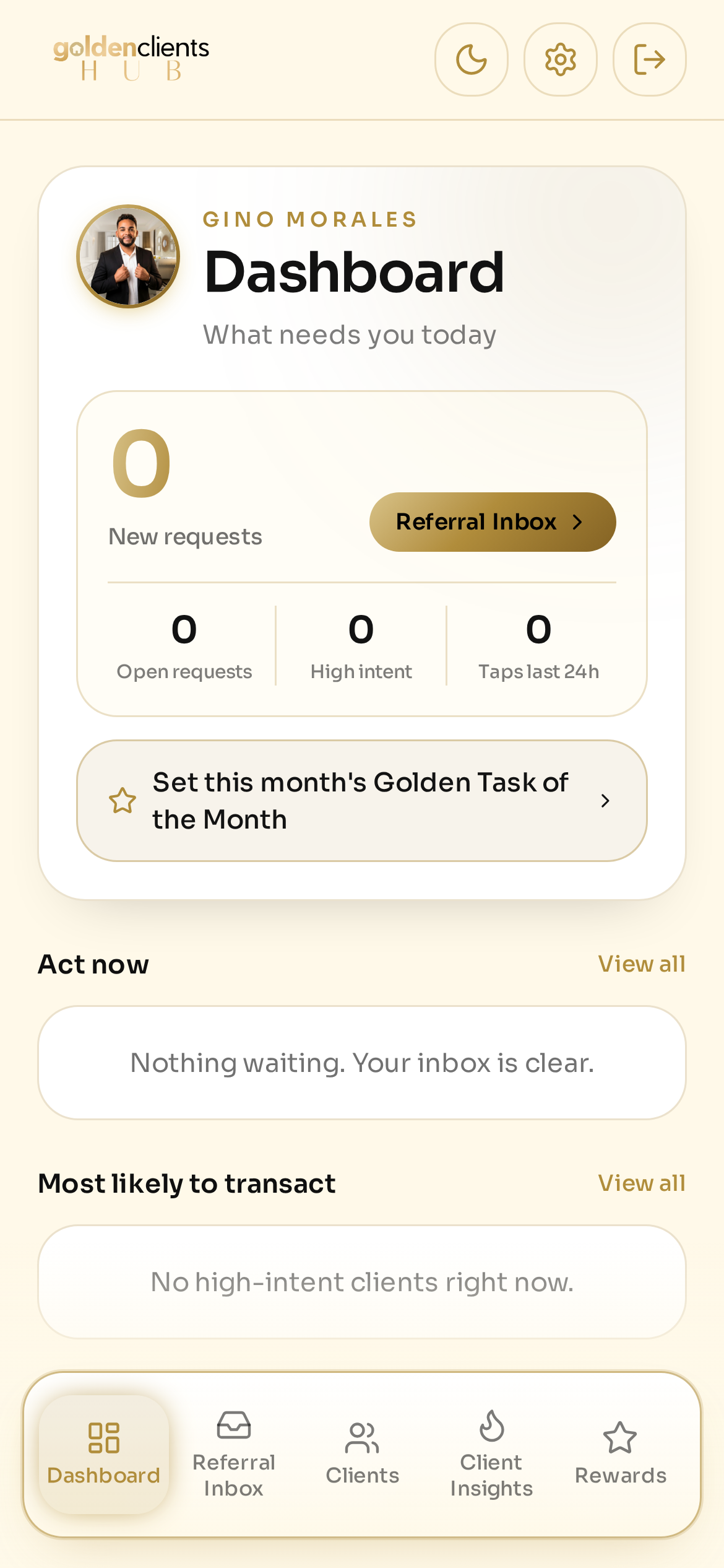 Agent admin dashboard